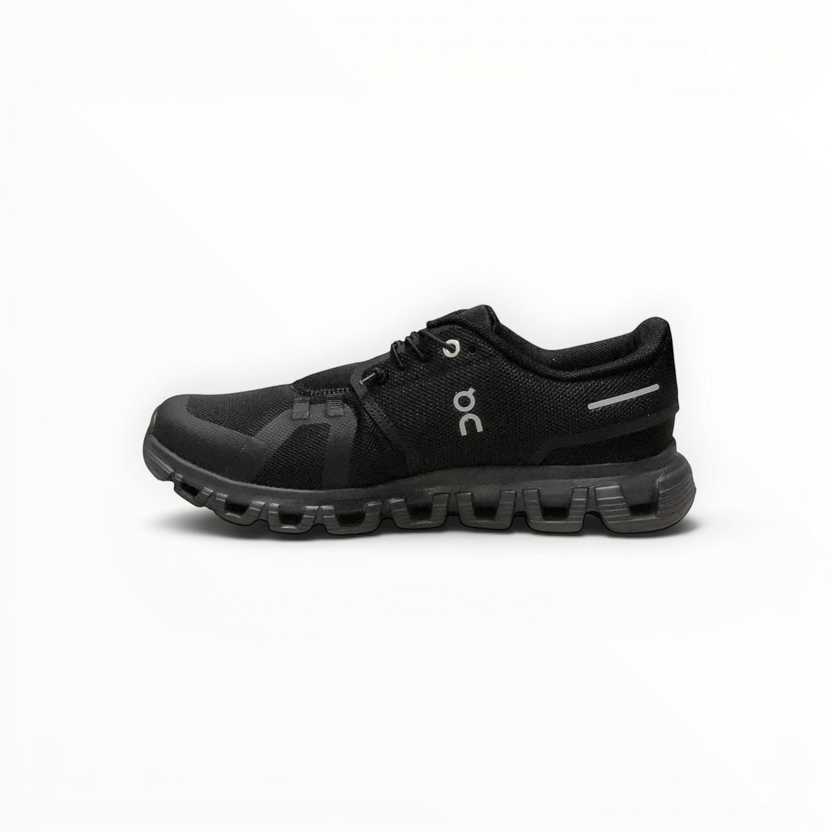 On Cloud 6 Waterproof women's lifestyle shoe in All Black, three-quarter view