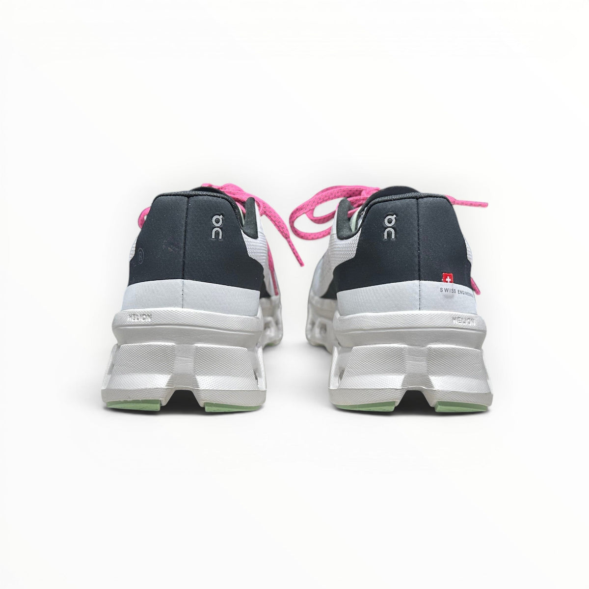 On Cloudmonster men's shoe in White/Lima - product view 6