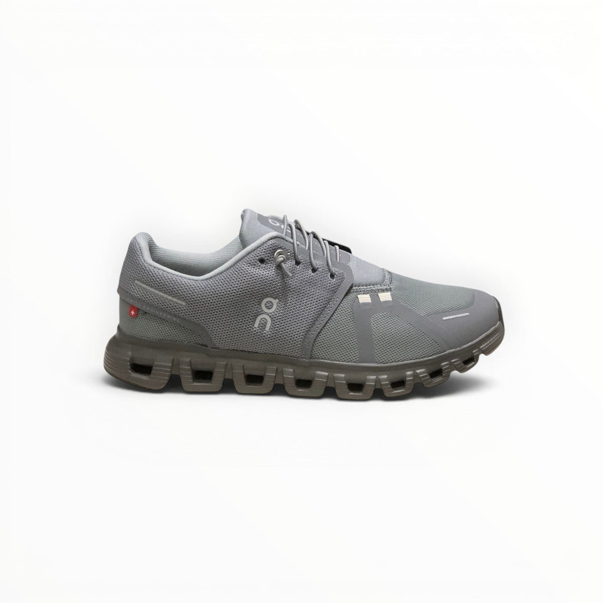 On Cloud 6 Waterproof women's lifestyle shoe in Fog Grey/Charcoal, side profile