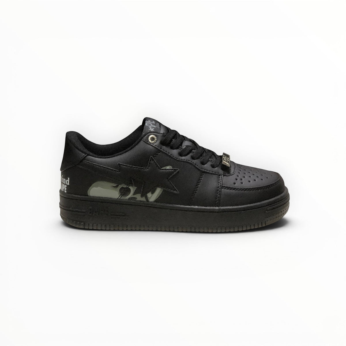 A Bathing Ape BAPE STA women's low-top sneakers in Triple Black, product view 6