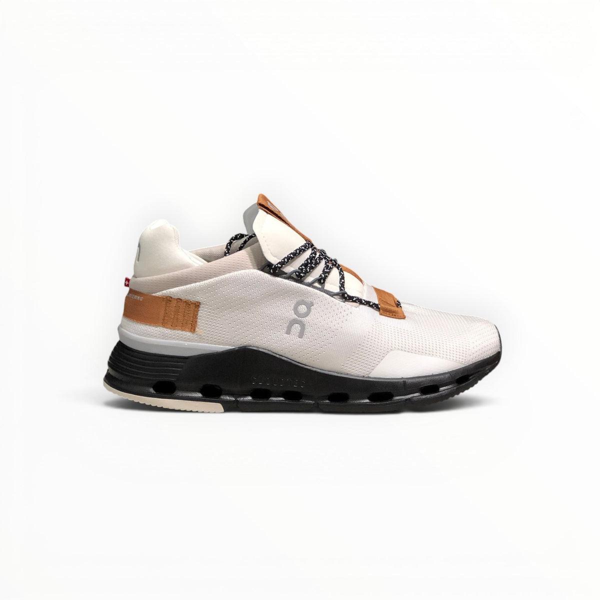 On Cloudnova Women's White/Orange/Black lifestyle shoe – image 1