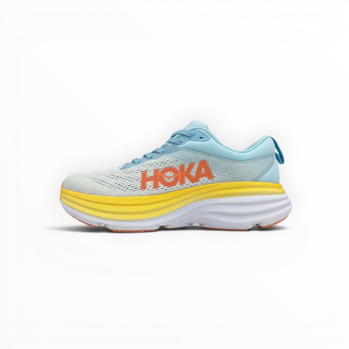Hoka Bondi 8 men's running shoe in Summer Song/Country Air, side profile