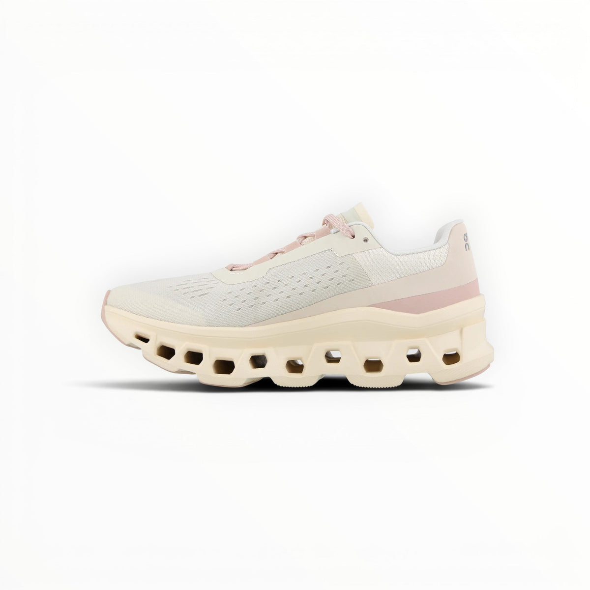 On Cloudmonster women's shoe in Frost/Acacia - product view 2