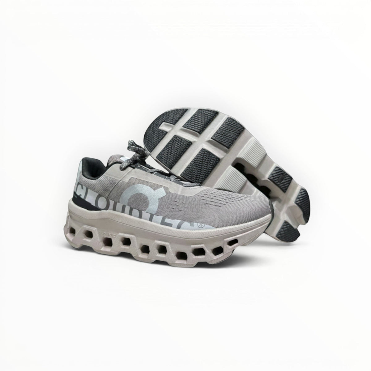 On Cloudmonster men's shoe in Cinder/Fog - product view 4