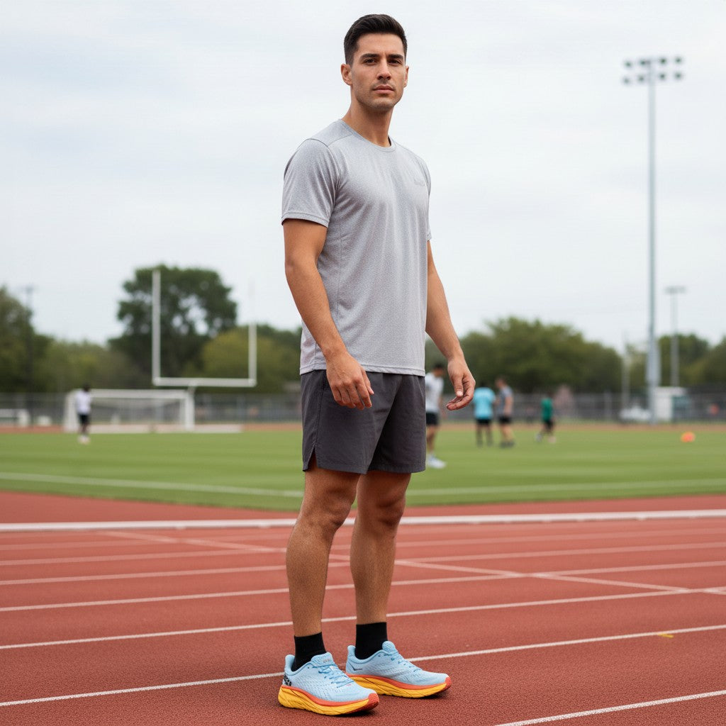 Hoka Clifton 8 men's shoe in Summer Song/Ice Flow – product view 5