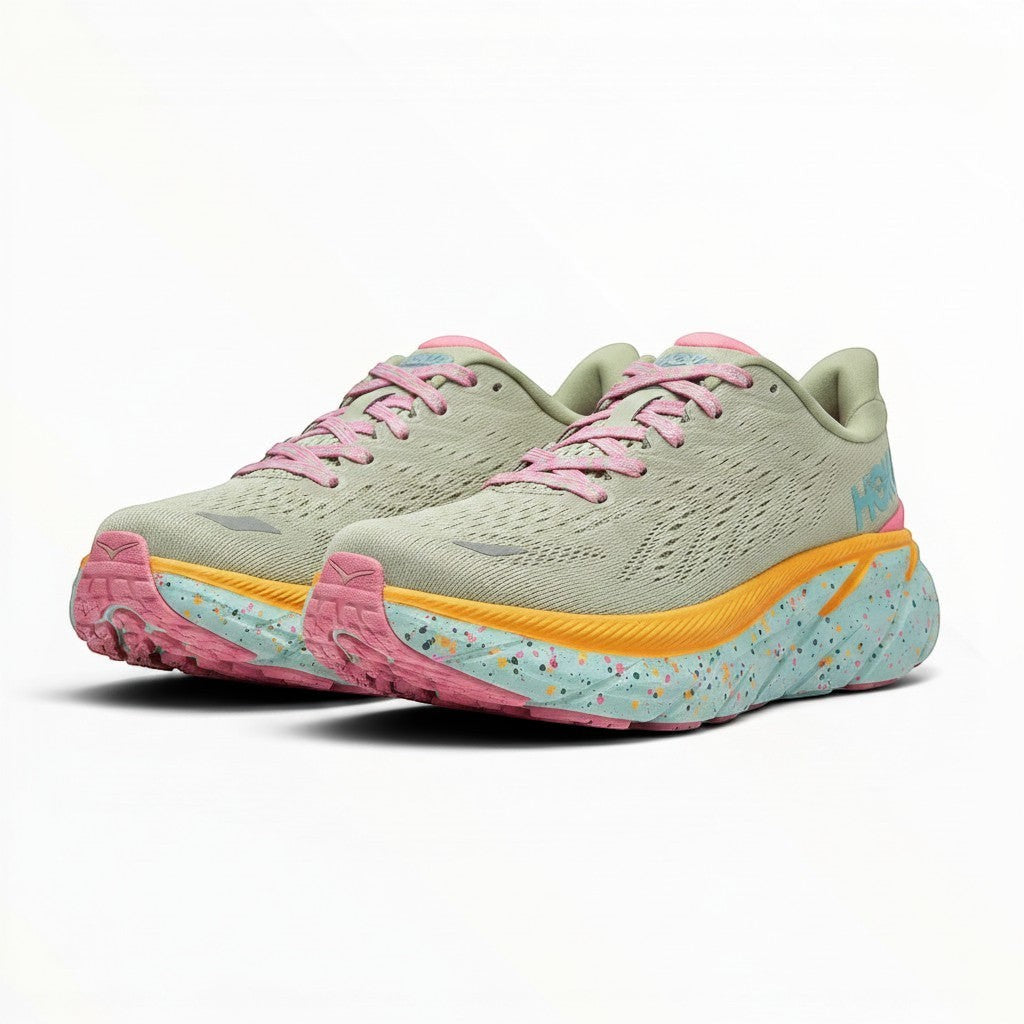 Hoka Clifton 8 men's shoe in Seaweed/Green Tea – product view 3
