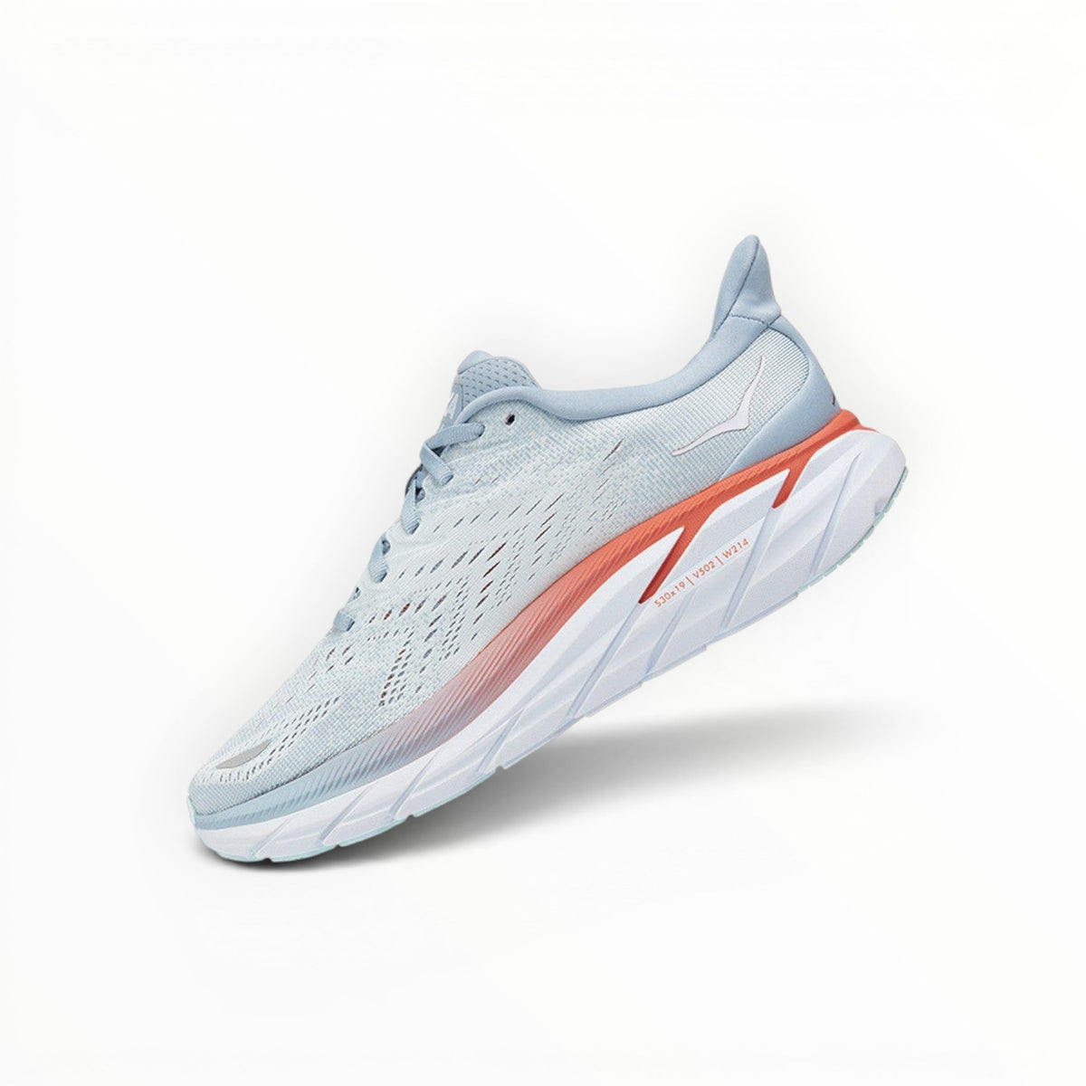 Hoka Clifton 8 women's shoe in Blue Fog/Plein Air – product view 4