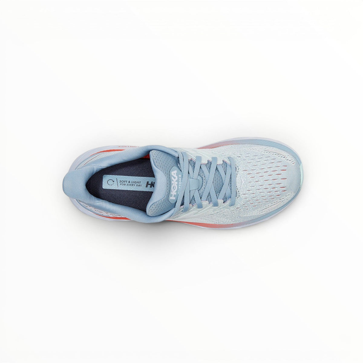 Hoka Clifton 8 women's shoe in Blue Fog/Plein Air – product view 5