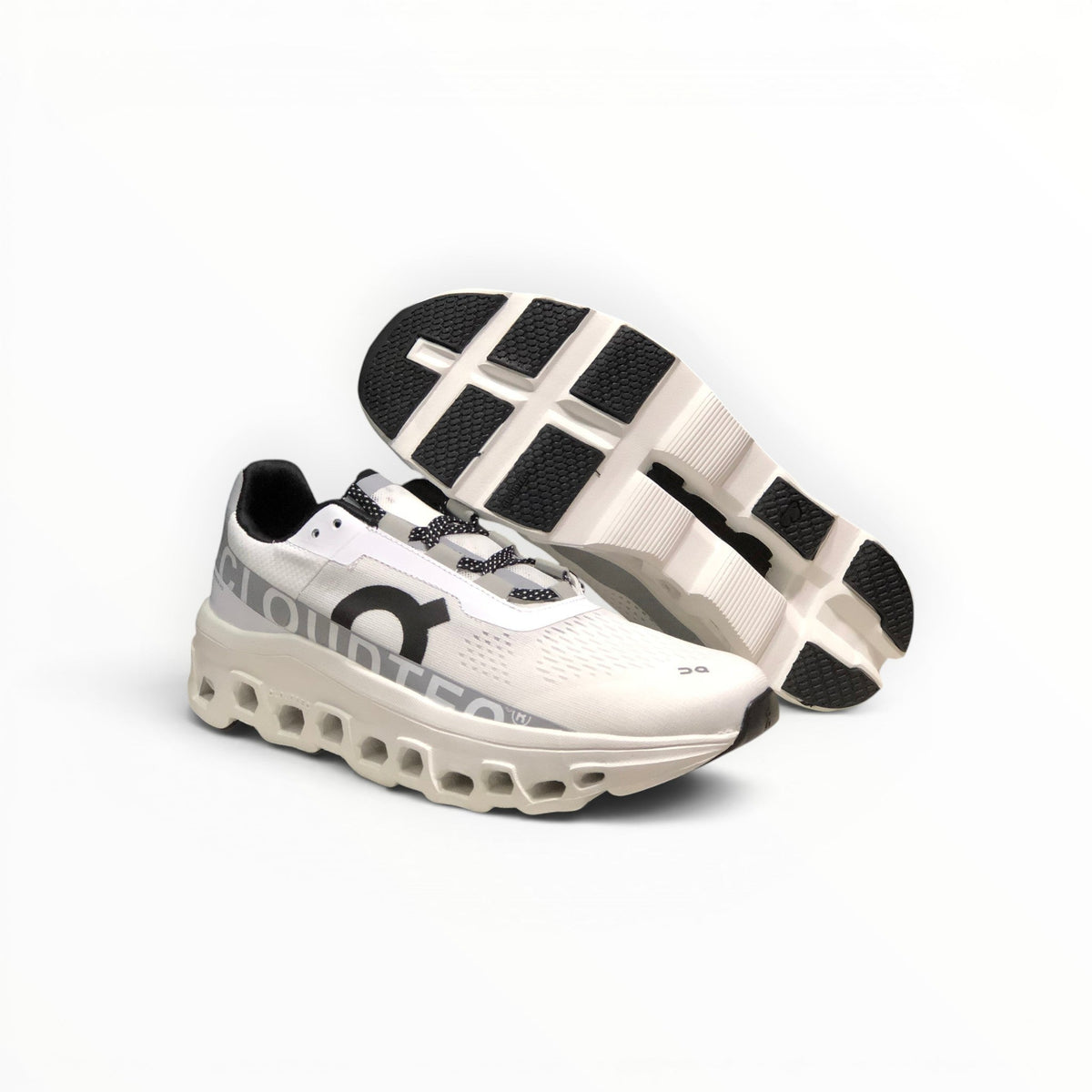 On Cloudmonster men's shoe in Ivory/Pearl - product view 5