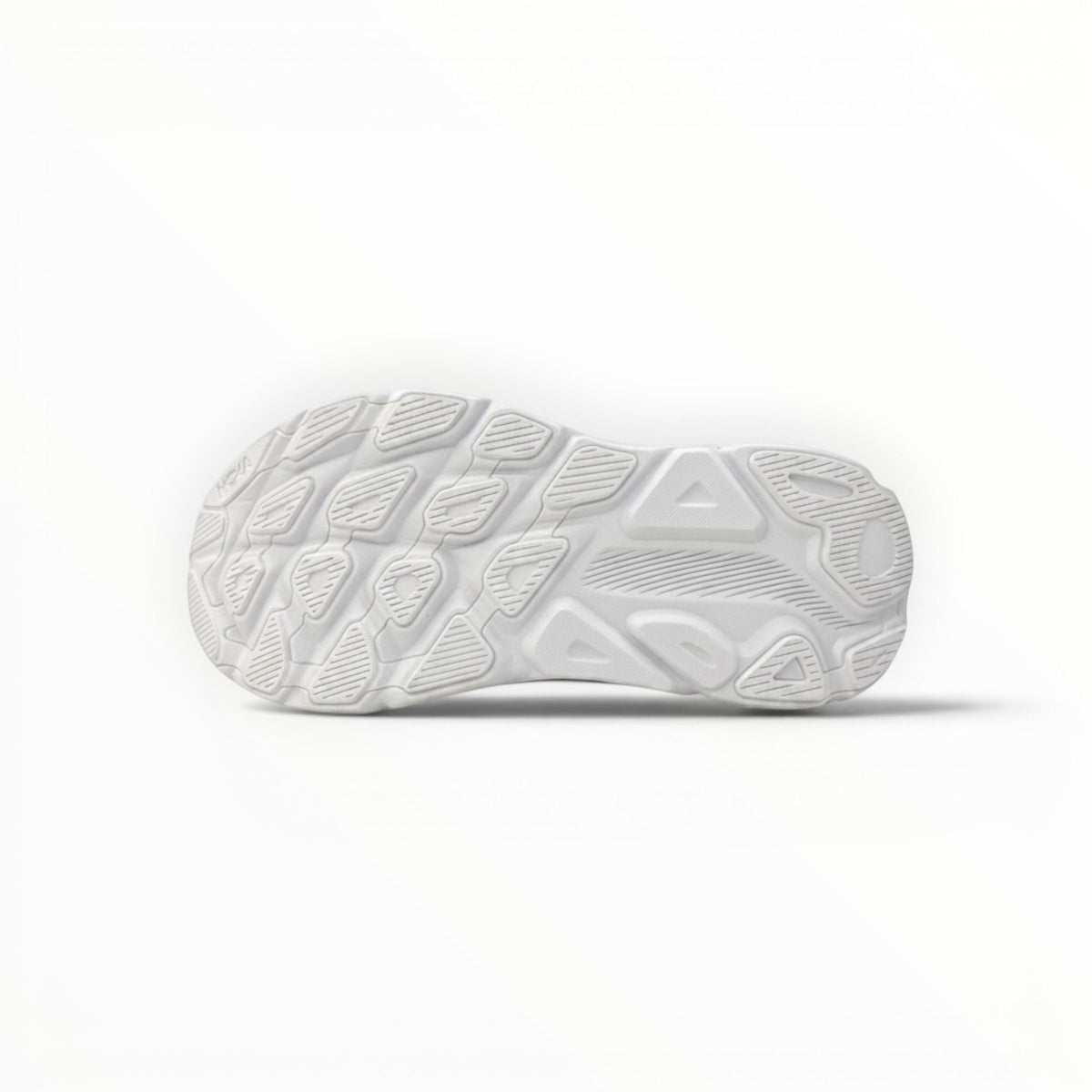 HOKA Clifton 9 men's running shoes in White/White – outsole view