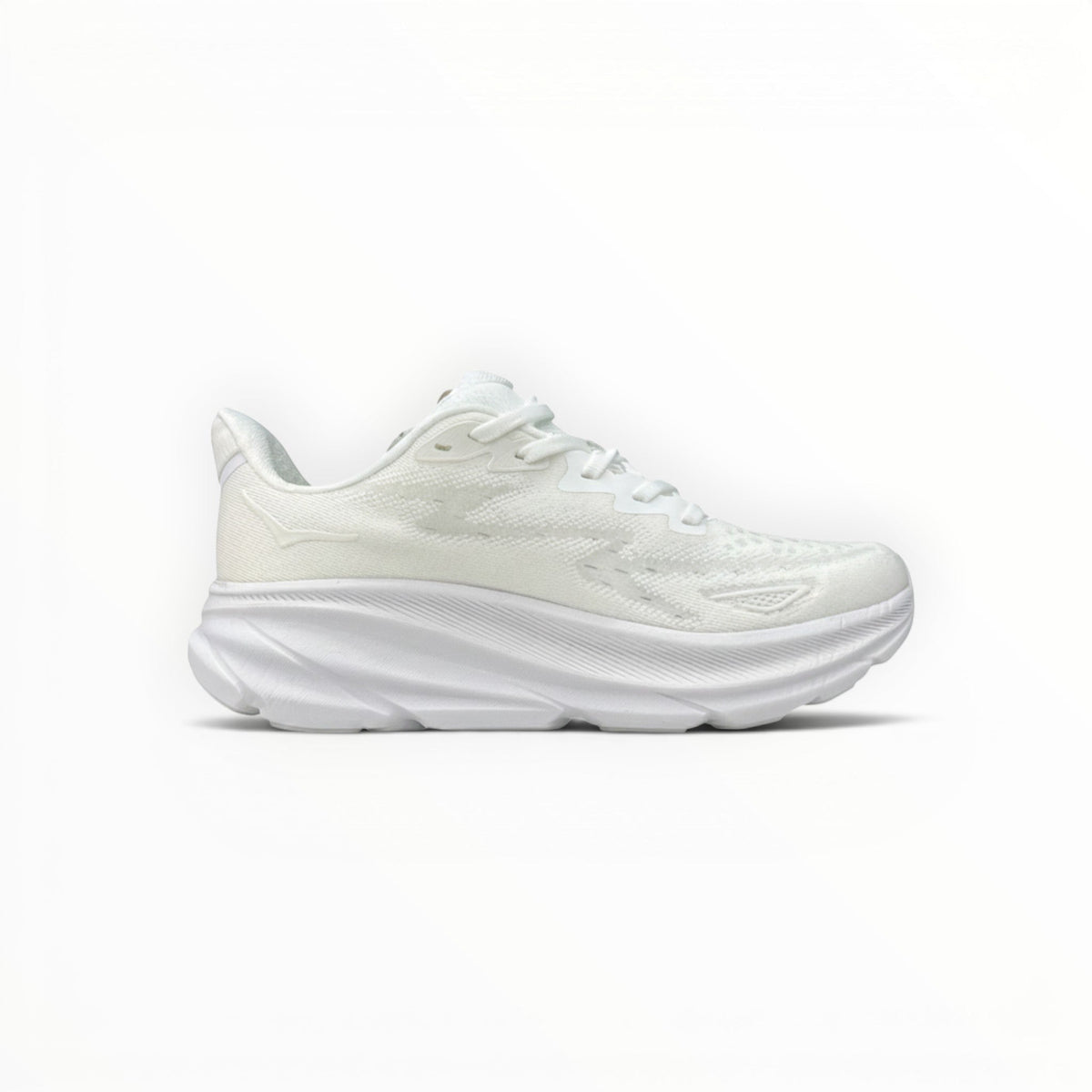 Hoka Clifton 9 women's running shoes in White/White – product view 2