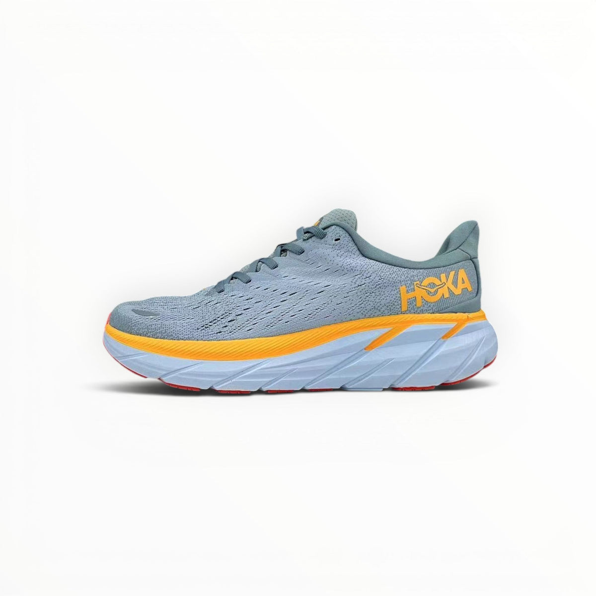 Hoka Clifton 8 men's shoe in Mountain Spring/Goblin Blue – product view 1