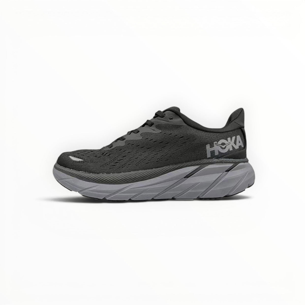 Hoka Clifton 8 men's shoe in Black/Black – product view 6