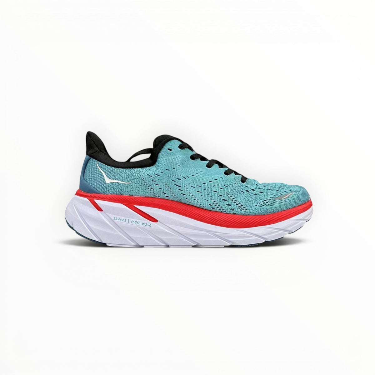 Hoka Clifton 8 women's shoe in Real Teal/Aquarelle – product view 2