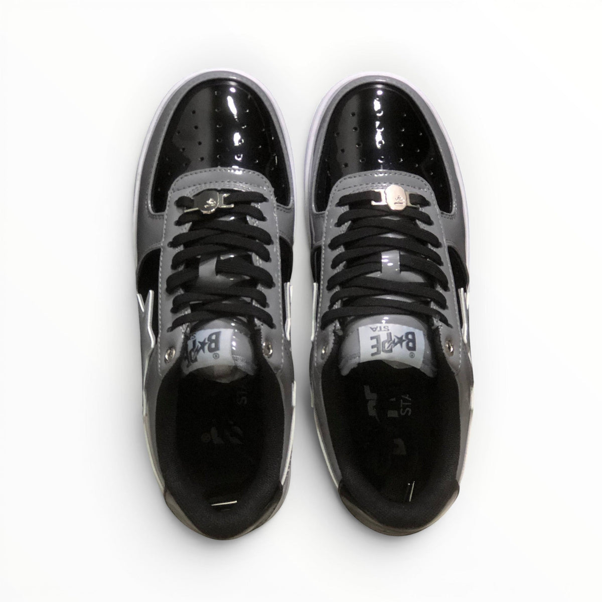 A Bathing Ape BAPE STA women's low-top sneakers in Grey/Black, product view 3