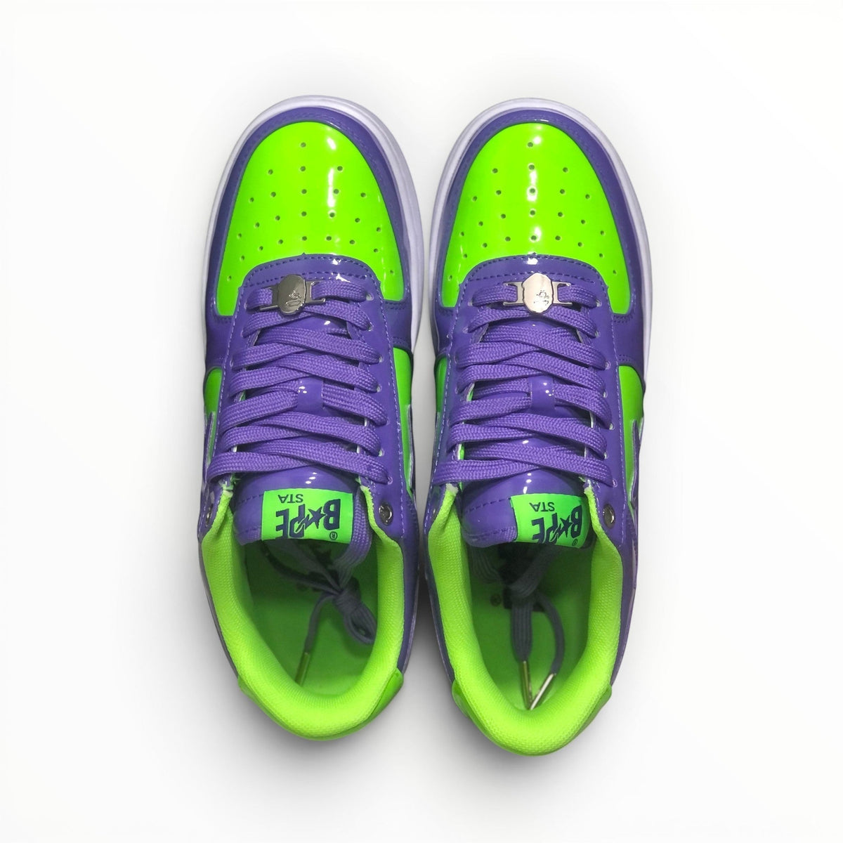 A Bathing Ape BAPE STA women's low-top sneakers in Green/Purple, product view 4