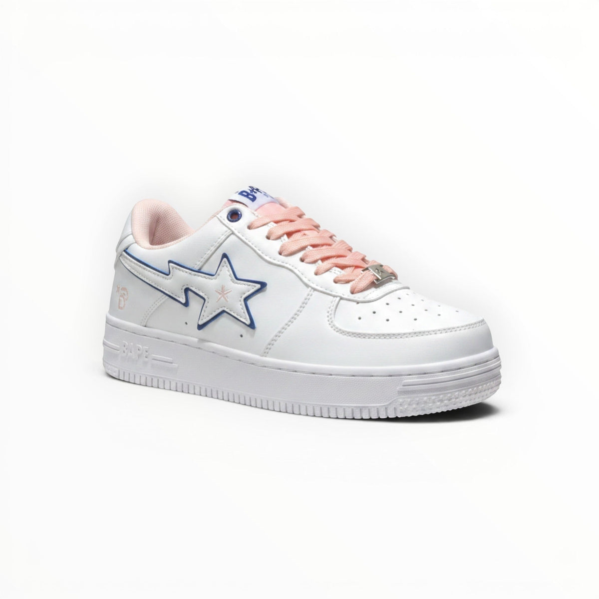 A Bathing Ape BAPE STA women's low-top sneakers in White/Peach, product view 2
