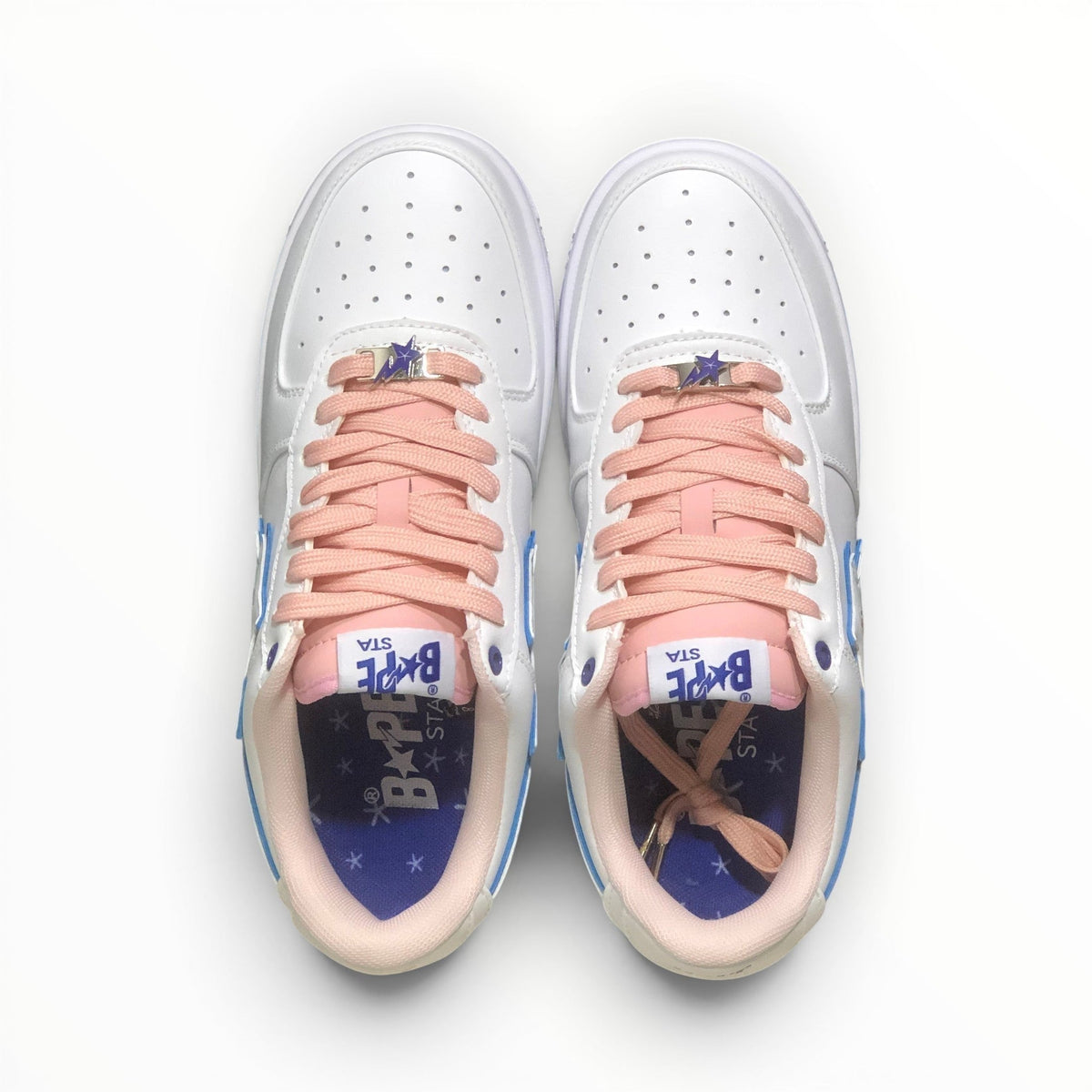 A Bathing Ape BAPE STA women's low-top sneakers in White/Peach, product view 5