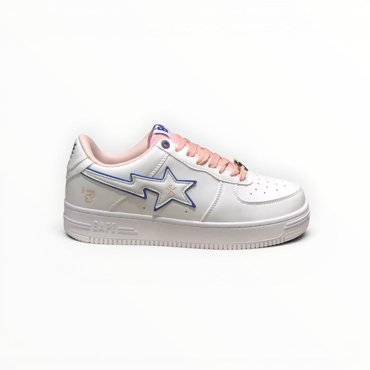 A Bathing Ape BAPE STA women's low-top sneakers in White/Peach, product view 8