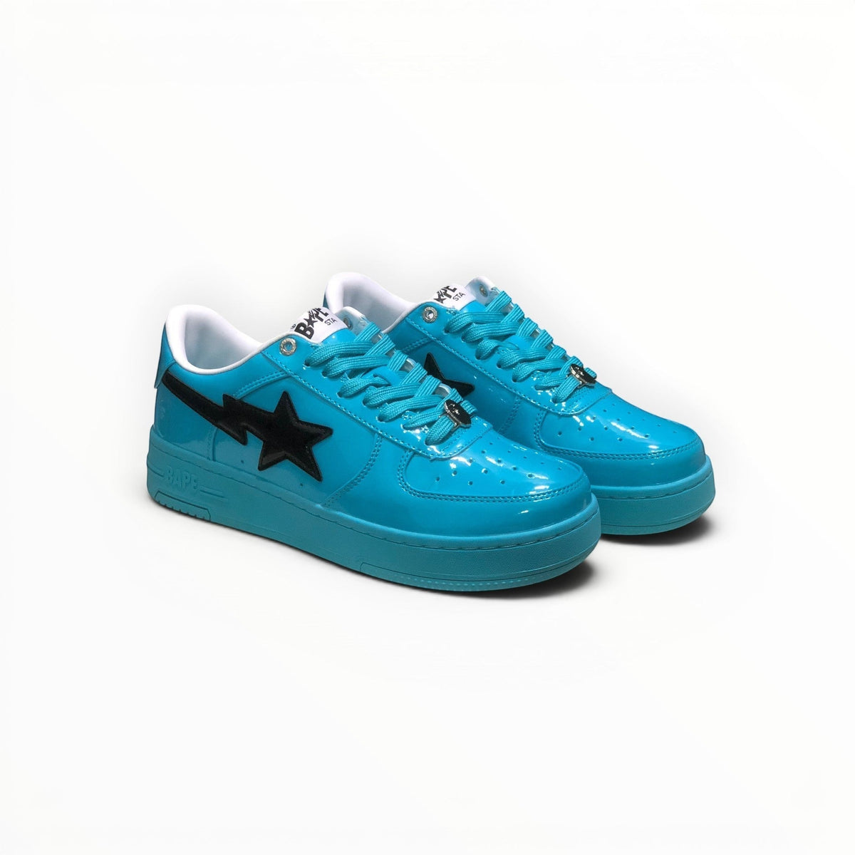 A Bathing Ape BAPE STA men's low-top sneakers in Blue/Black, product view 1
