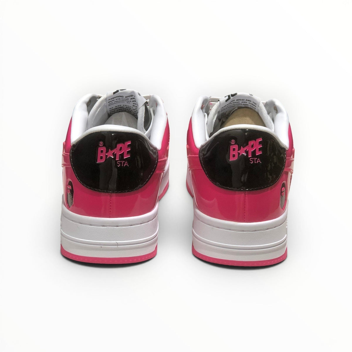 A Bathing Ape BAPE STA men's low-top sneakers in Pink/Black, product view 6