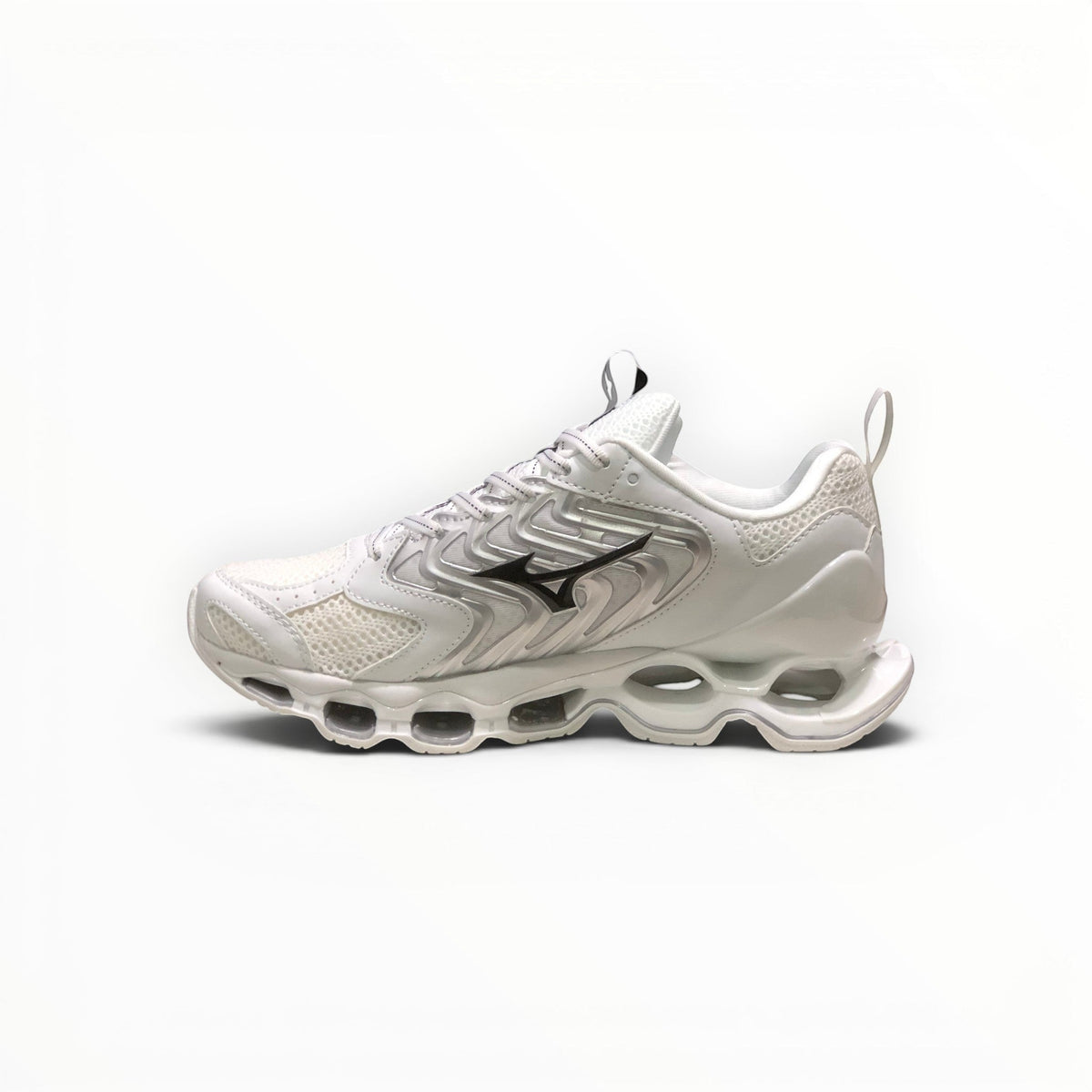 Mizuno Wave Prophecy 14 S men's running shoes in White/Silver – product view 3