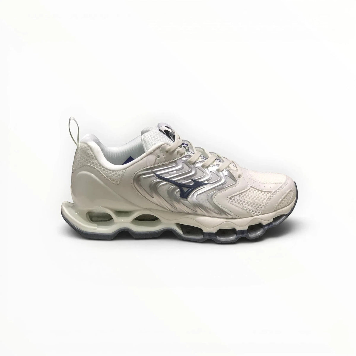 Mizuno Wave Prophecy 14 S men's running shoes in White/Navy – product view 7