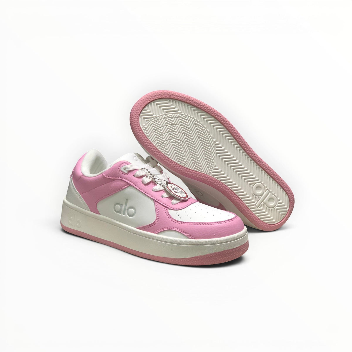 Alo Recovery Mode women's lifestyle sneakers in Pink/White, product view 3
