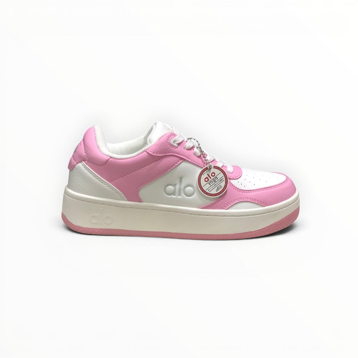 Alo Recovery Mode women's lifestyle sneakers in Pink/White, product view 5