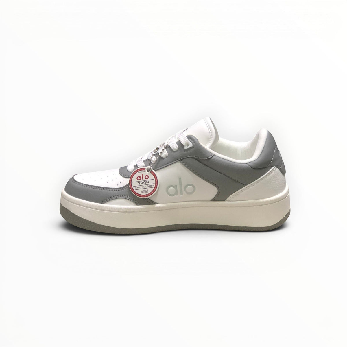 Alo Recovery Mode men's lifestyle sneakers in Gravel/White, product view 4