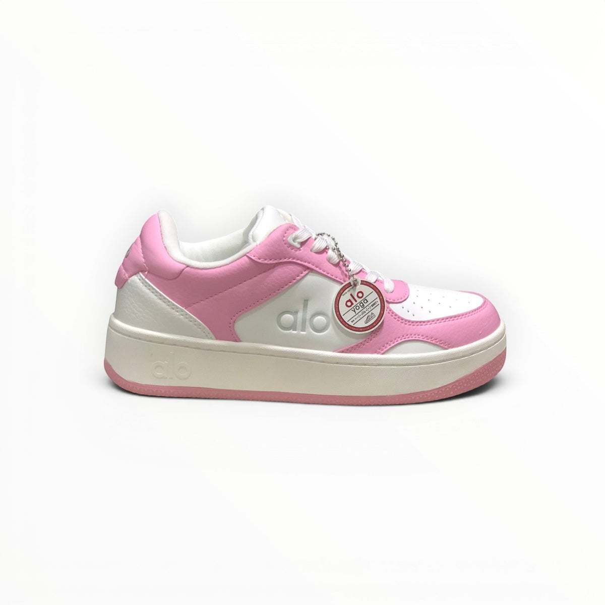 Alo Recovery Mode men's lifestyle sneakers in Pink/White, product view 5