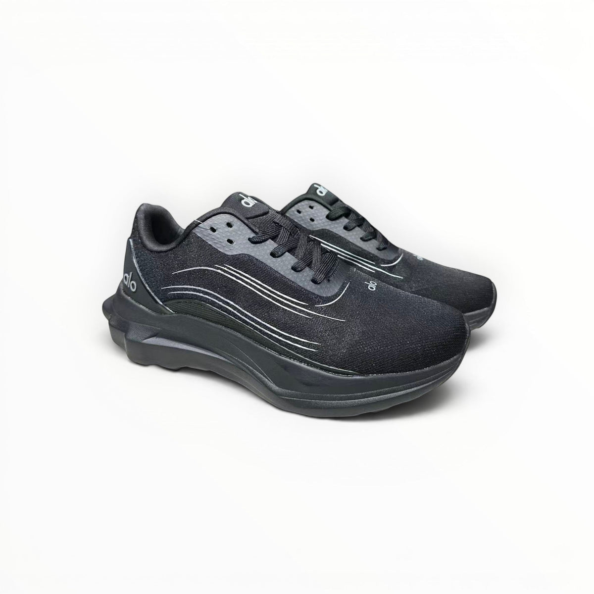 Alo Runner women's performance running shoes in Charcoal/Grey, product view 4