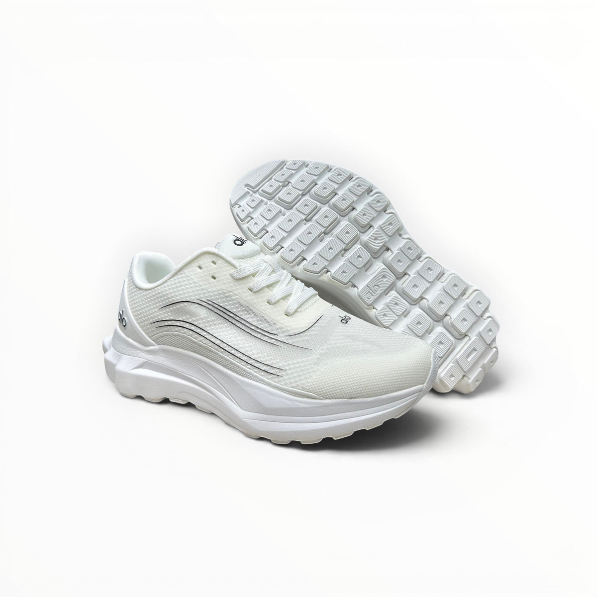 Alo Runner women's performance running shoes in White/White, product view 1