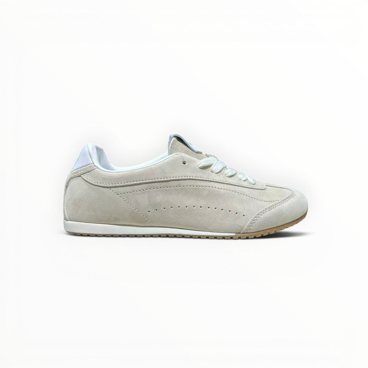 Alo Sunset Sneaker women's suede lifestyle shoes in Sandstone, product view 3
