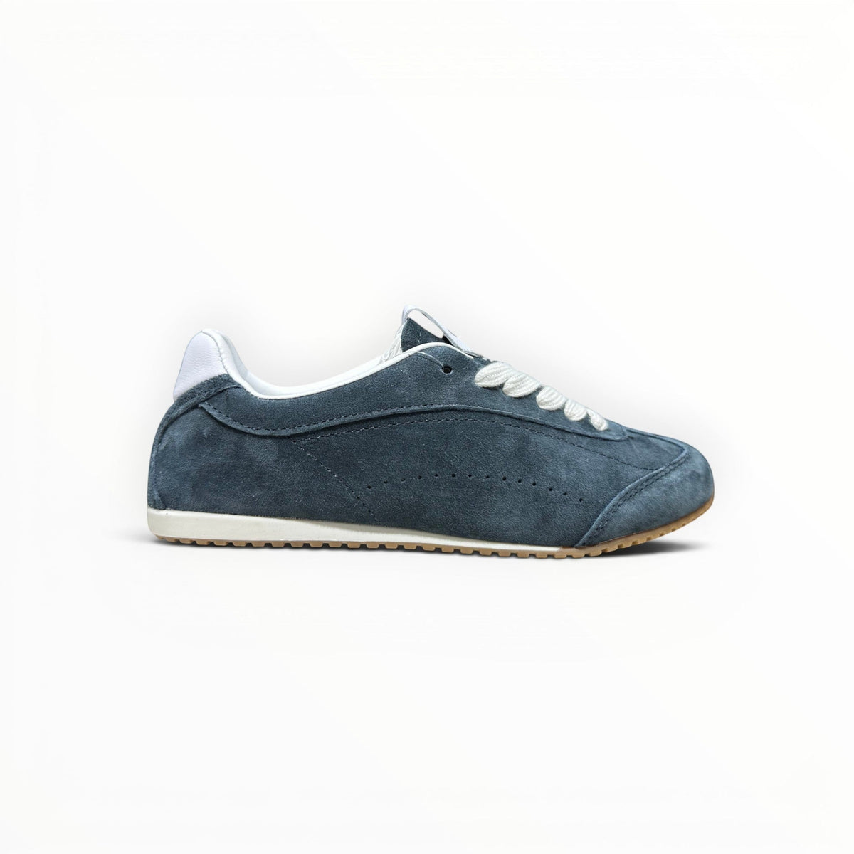 Alo Sunset Sneaker women's suede lifestyle shoes in Eclipse Blue, product view 8