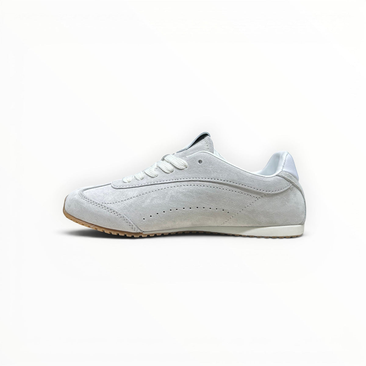 Alo Sunset Sneaker men's suede lifestyle shoes in Steel Grey, product view 2