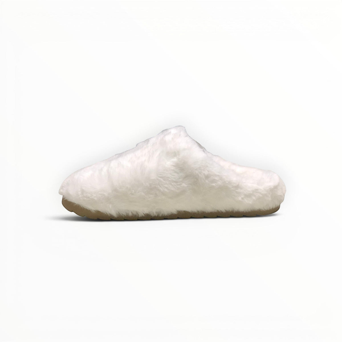 Alo Sherpa Recovery Slipper men's sherpa mule in Ivory, side view