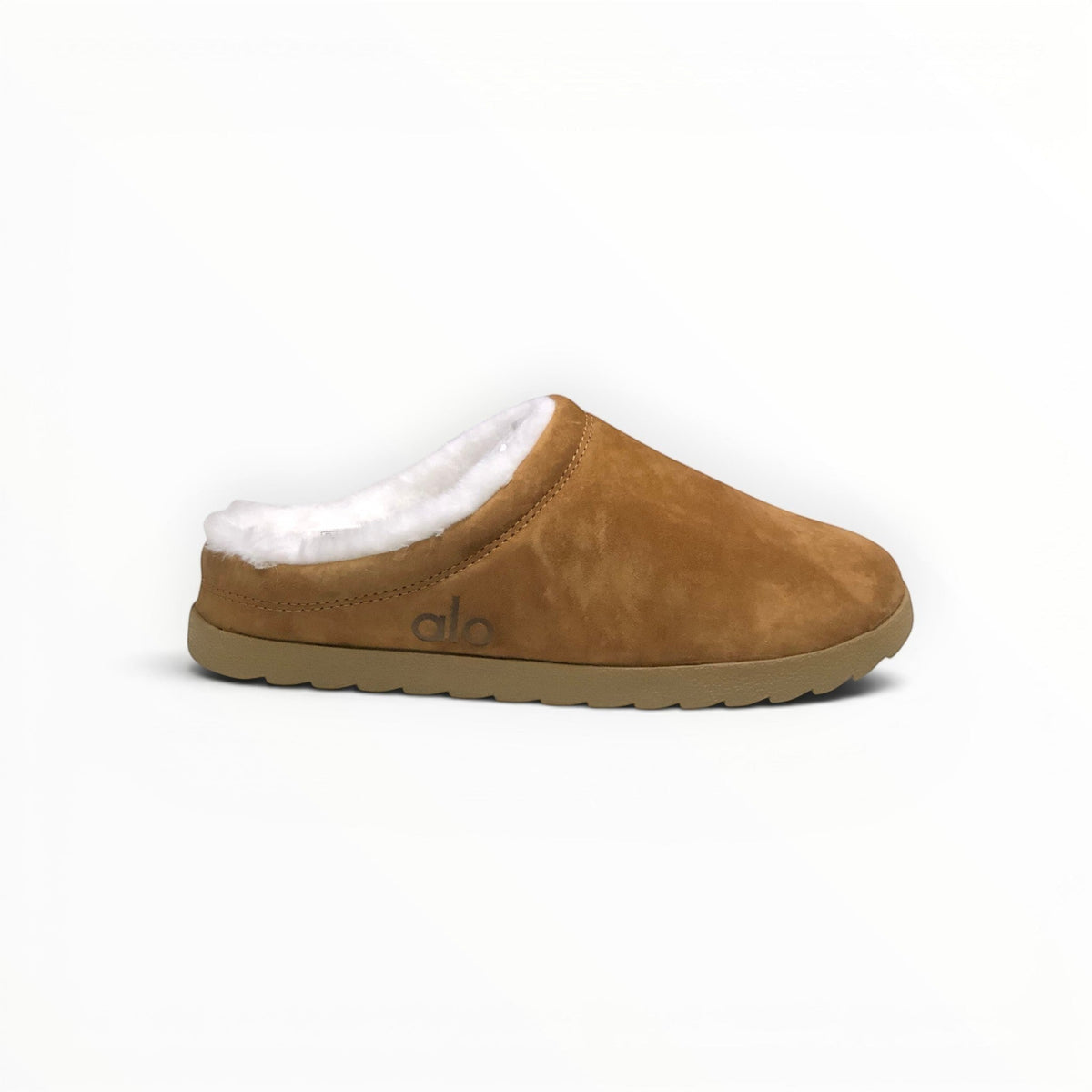 Alo Recovery Slipper men's suede mule in Saddle/Ivory, alternate view
