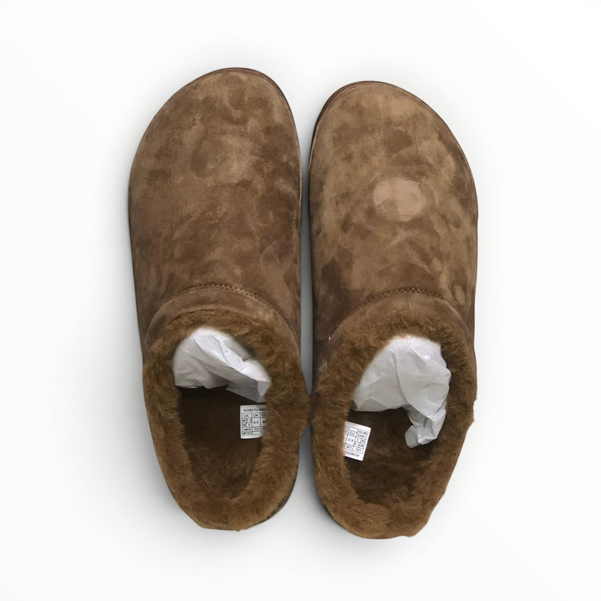 Alo Recovery Slipper men's suede mule in Espresso, pair view