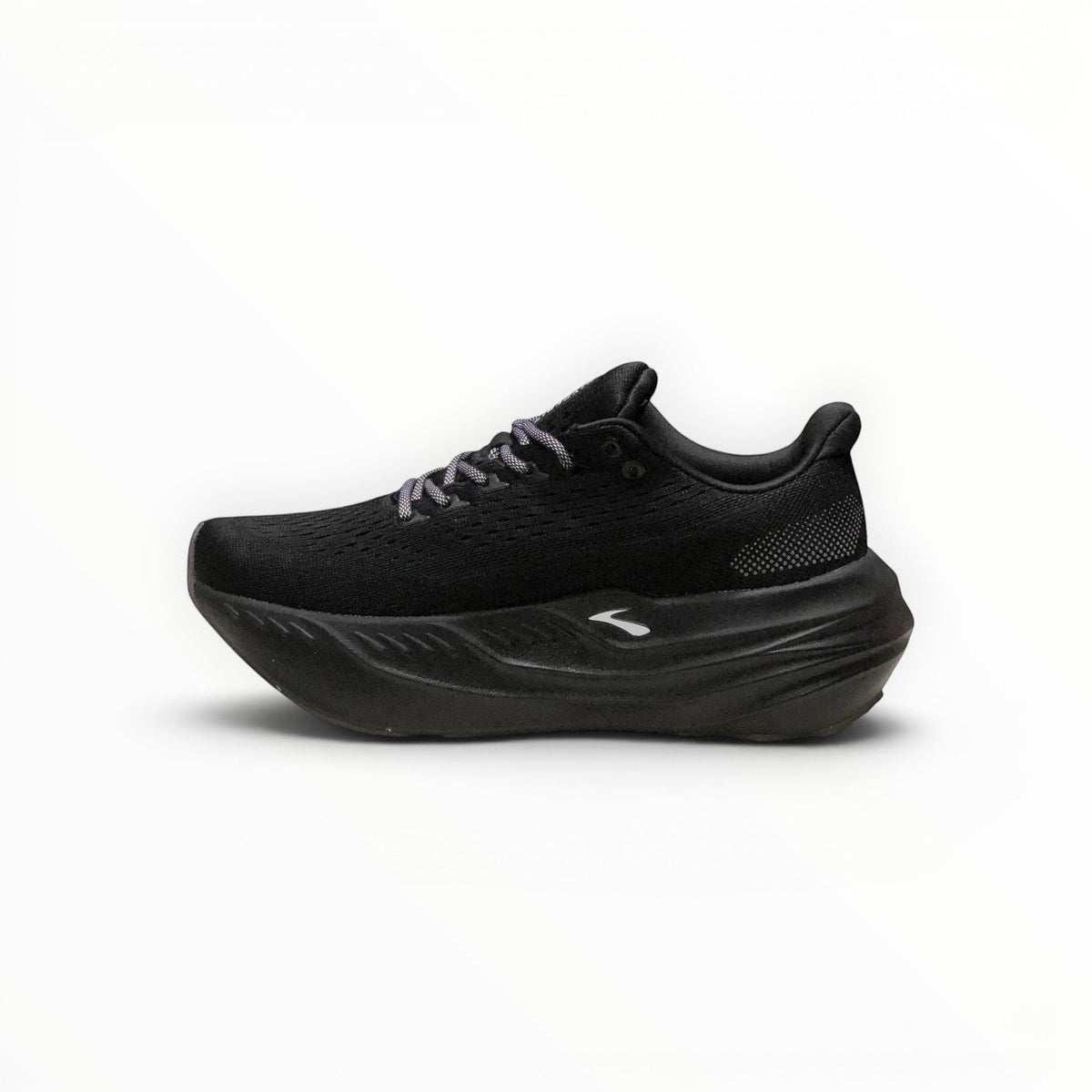Brooks Glycerin Max men's running shoe in Black/Orchid Ice/Grey, medial side view