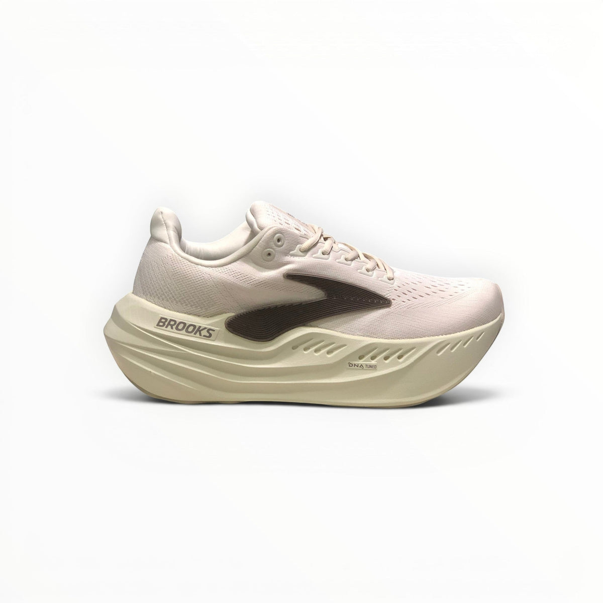 Brooks Glycerin Max men's running shoe in Almond Peach/London Fog/White, lateral side view