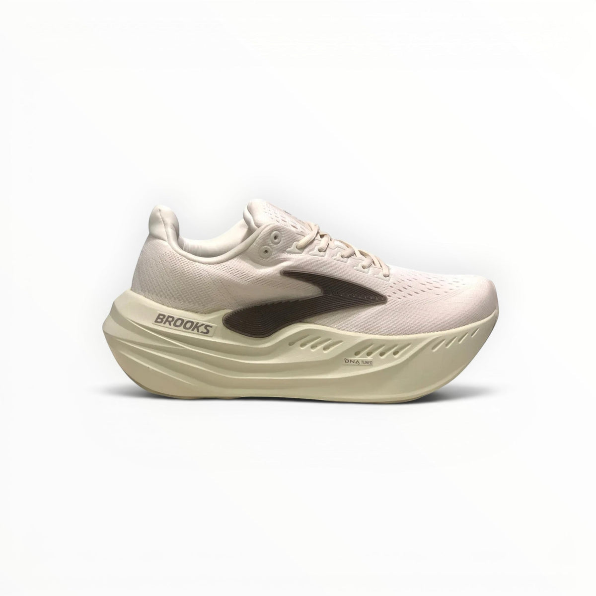 Brooks Glycerin Max men's running shoe in Almond Peach/London Fog/White, alternate lateral side view