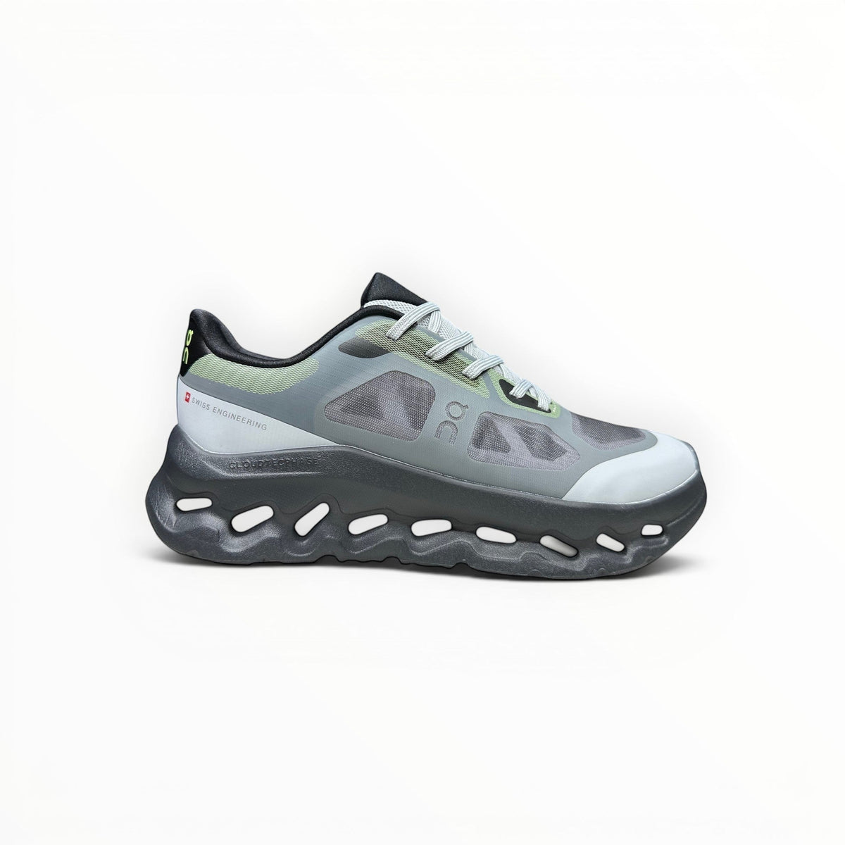 On Cloudtilt Remix women's walking shoes in Grey/Black/Lime, product view 6