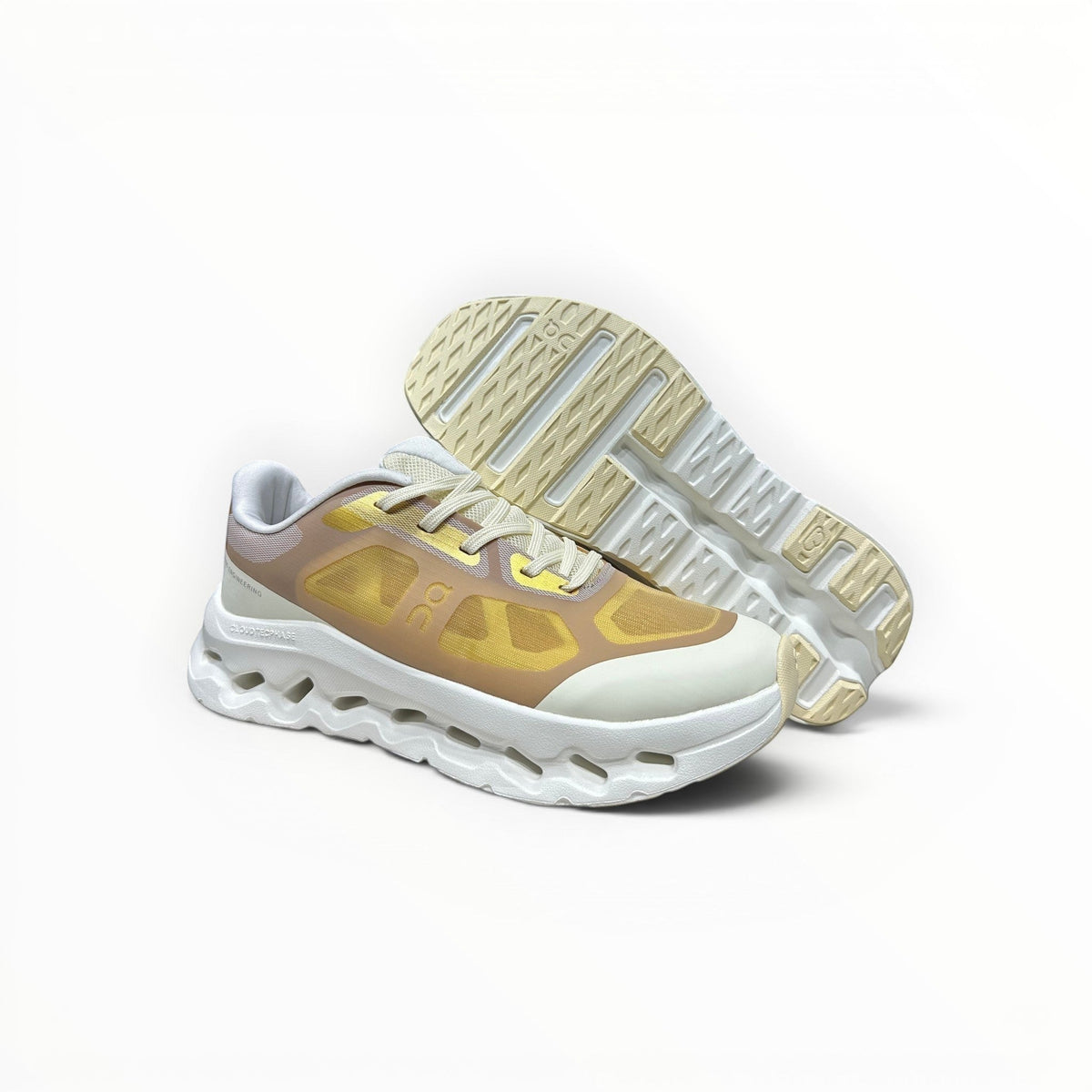 On Cloudtilt Remix women's walking shoes in Honey Gold/Ivory, product view 3