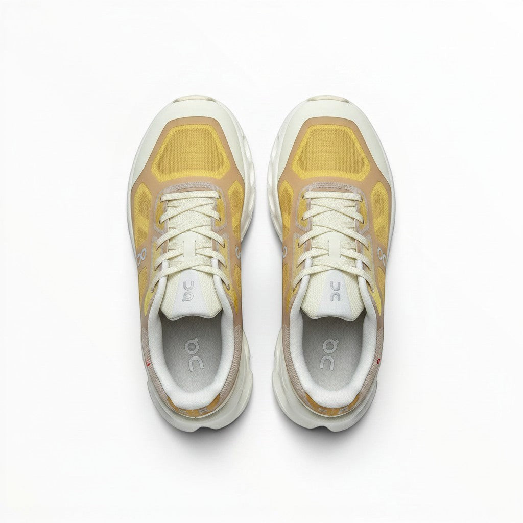 On Cloudtilt Remix women's walking shoes in Honey Gold/Ivory, product view 4