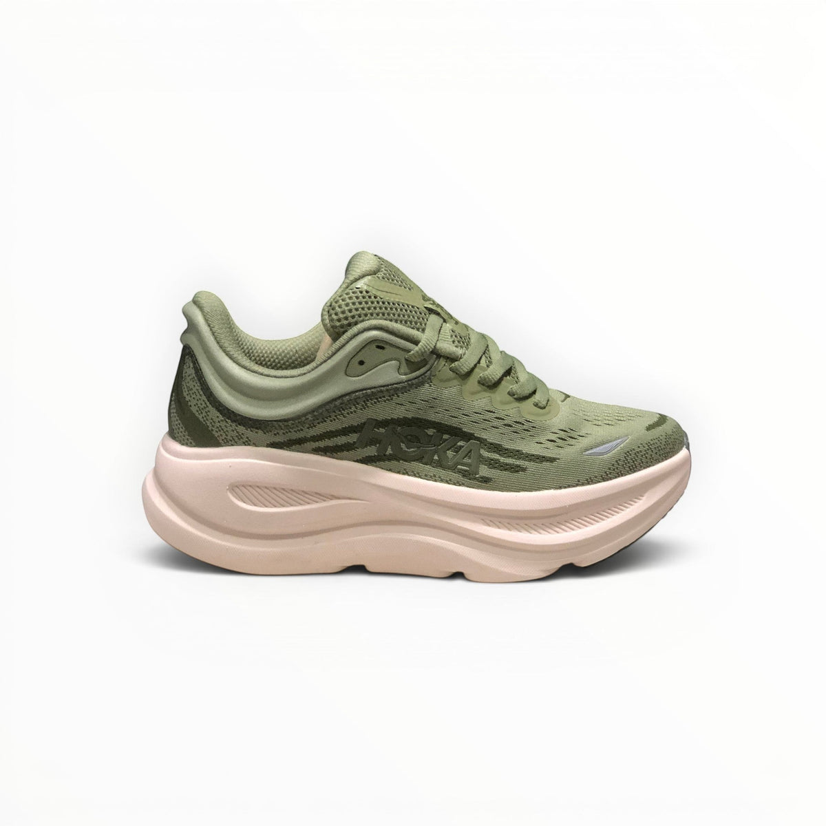 Hoka Bondi 9 women's running shoe in Sea Moss/Eucalyptus, alternate side view