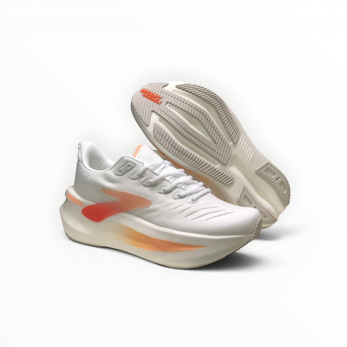 Brooks Glycerin Max 2 men's running shoes in White/Coral/Peach, product view 3
