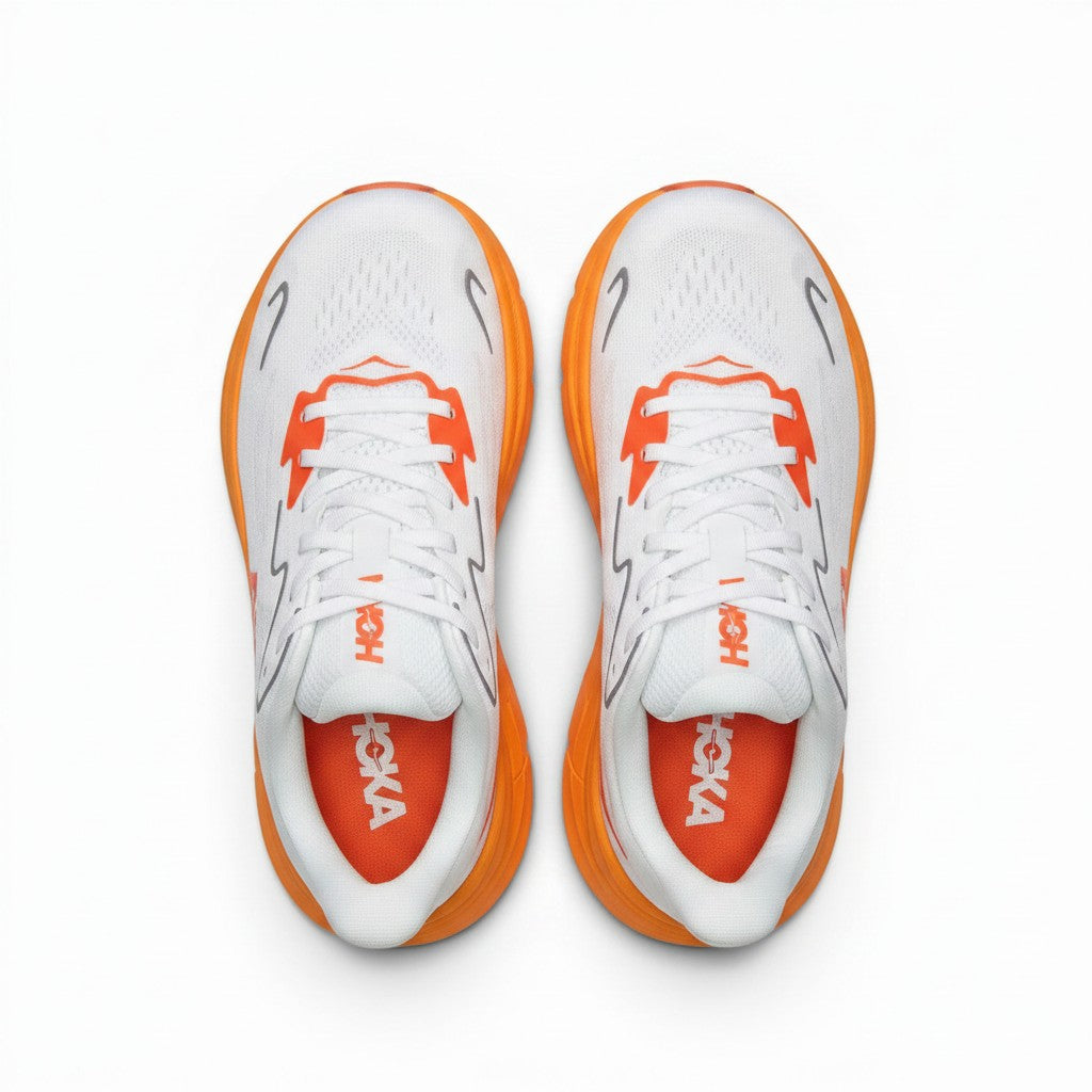 Hoka Clifton 10 Men's White/Orange running shoe – image 4