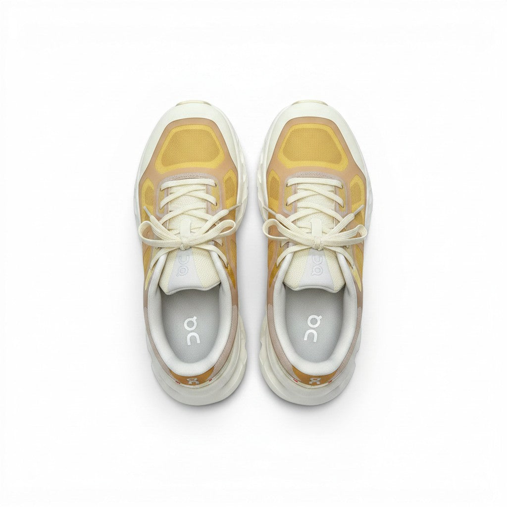 On Cloudtilt Remix men's walking shoes in Honey Gold/Ivory, product view 4