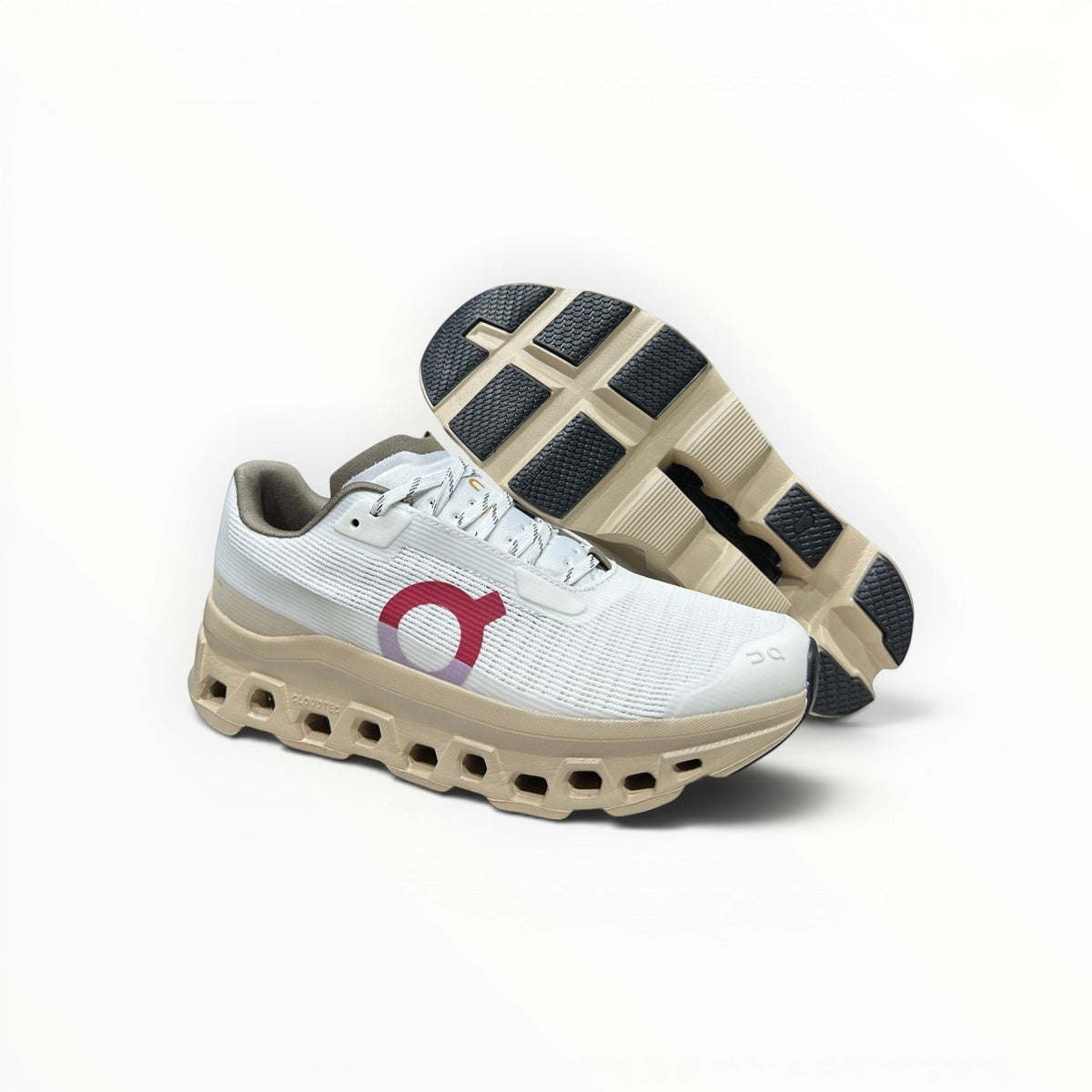 On Cloudmonster Void men's shoe in White/Gold - product view 2